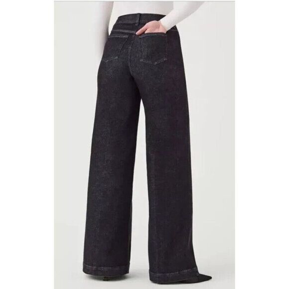 Spanx Wide Leg Pull On Denim Jeans Womens Medium Charcoal Stretch 20521R - Picture 3 of 4